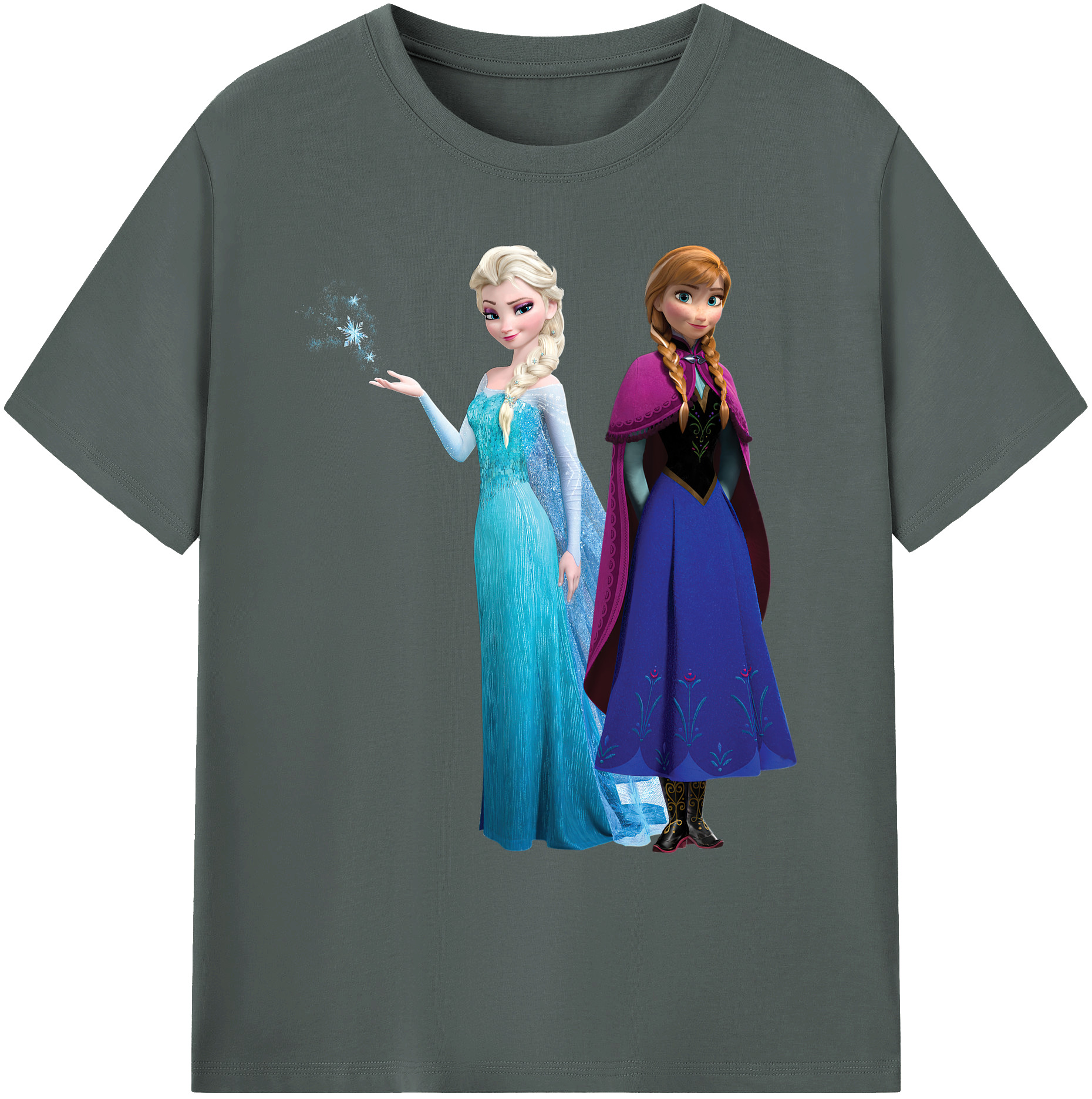 （画像用） アナと雪の女王 アンナ エルサ Frozen Anna Elsa 綿100％ メンズ半袖Tシャツ｜肌触りやわらか＆通気性